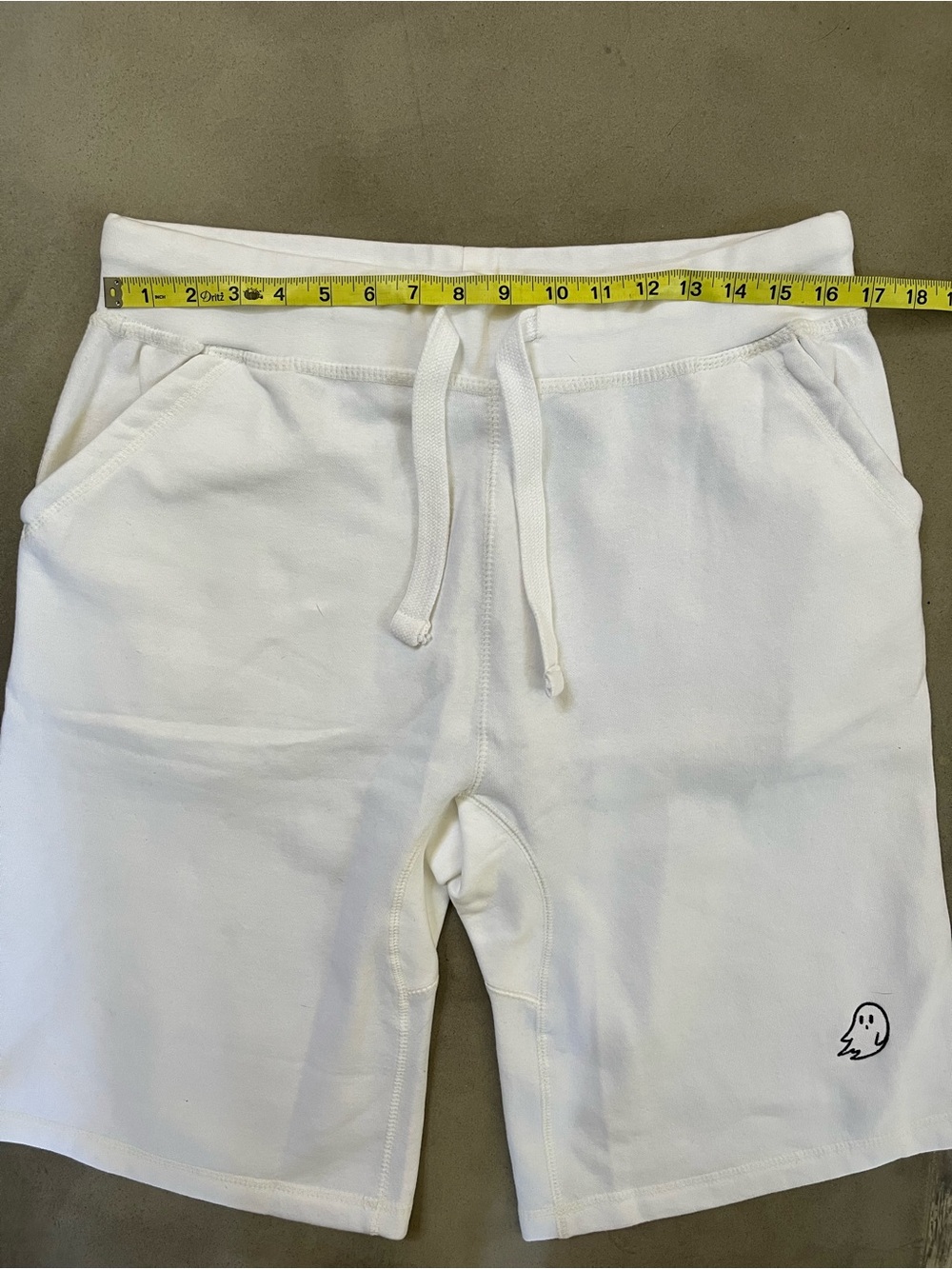 Dalix Ghost Relaxed Fleece Sweat Elastic Short Mens Large White NWT - Picture 5 of 10